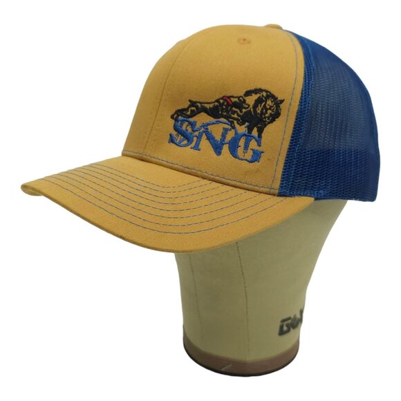 SNG Embroidered Logo Mesh Adjustable Snapback Cap Trucker Baseball Hat Wild Hog - Picture 2 of 13